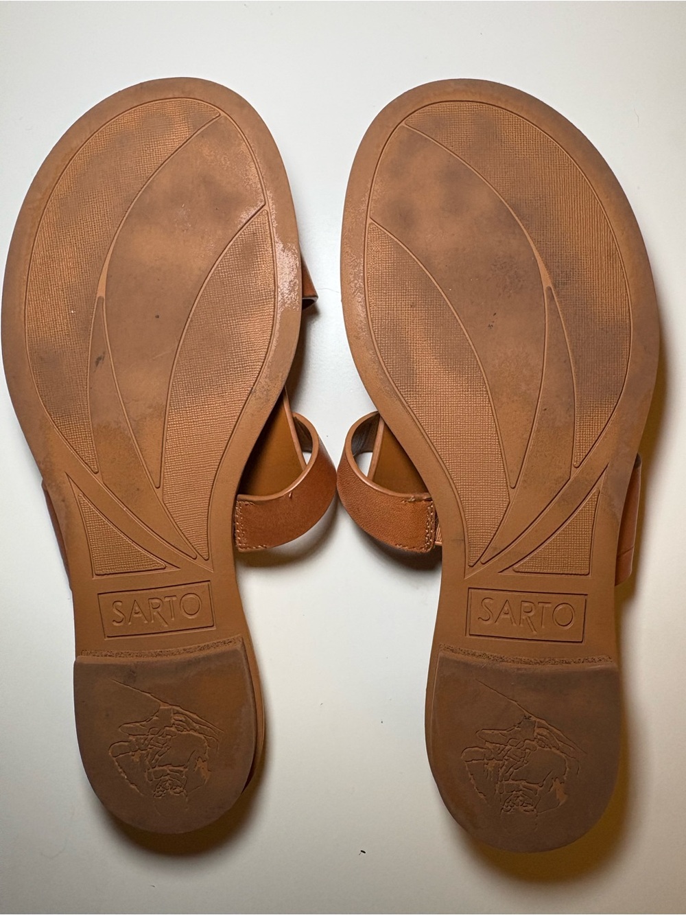 Franco Sarto A-Gretta Leather Sandals Women’s Size 7.5M Cognac Brown - Picture 12 of 15